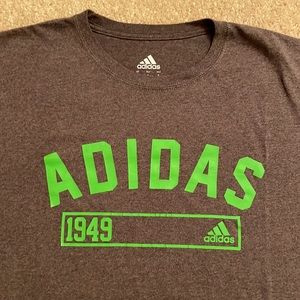 Gray adidas Tee with Green Lettering